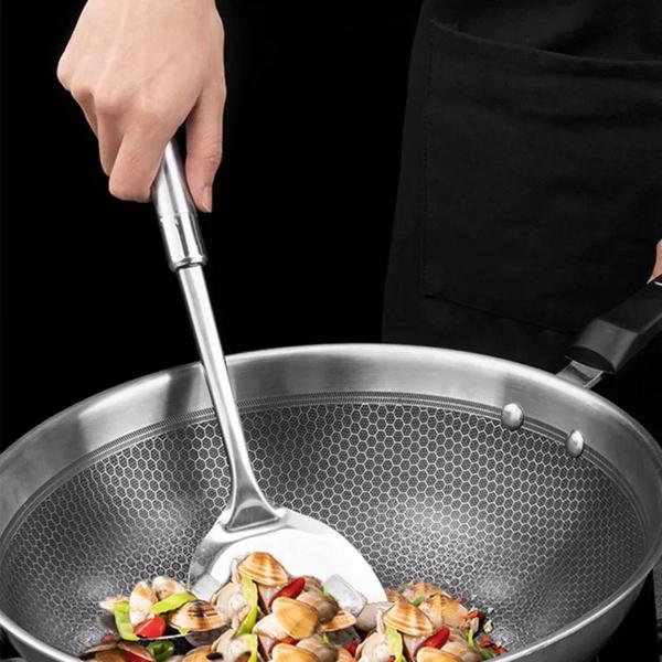 Imagem de Espátula Aço Inox 34cm Cozinha Utensílios Lanches Grelhas