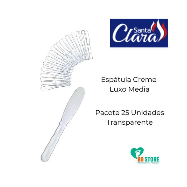 Imagem de Espátula Acrílica Creme Luxo Media 25 unidades Santa Clara