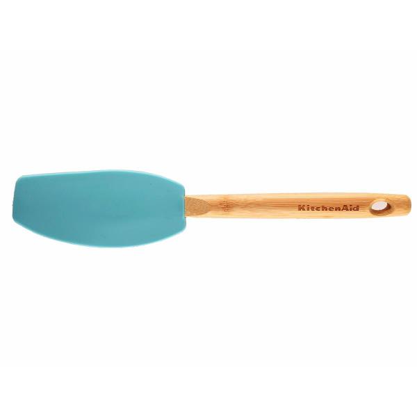 Imagem de Espátula Batedora Silicone Bambu Confeitaria Azul Kitchenaid