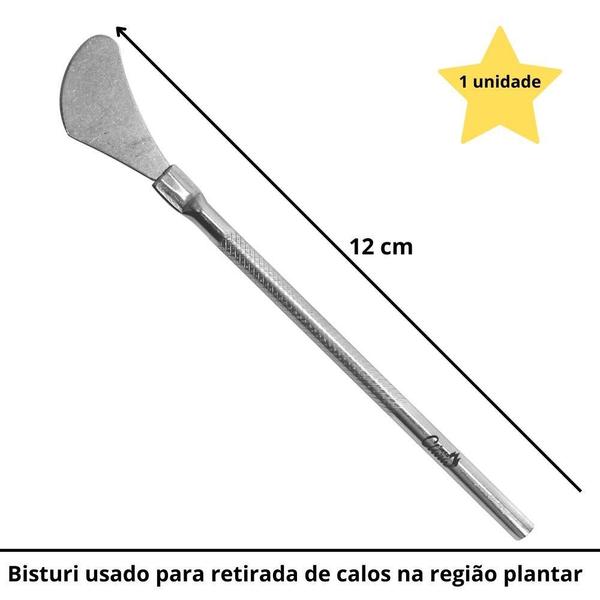 Imagem de Espátula Bisturi Aço Inox Para Calosidade Plantar Profissional