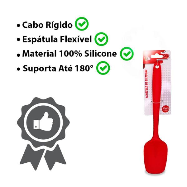 Imagem de espatula colher silicone 28cm linha red original classic - 123 util