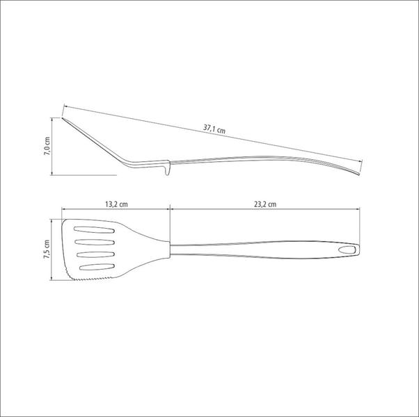 Imagem de Espátula com Serrilha Tramontina Movin em Nylon com Cabo de Aço Inox Lilas