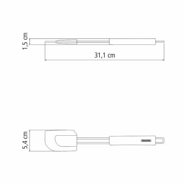 Imagem de Espátula Culinária de Silicone Marffim Tramontina com Cabo em Aço Inox Branca