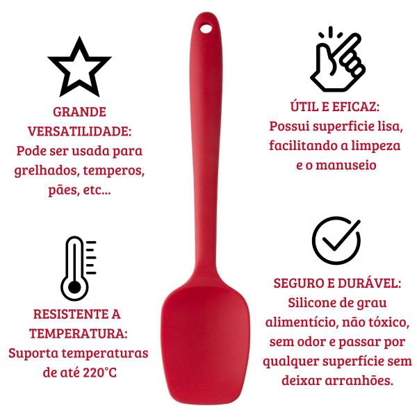 Imagem de Espátula Culinária Silicone Resistente A Temperatura 27cm