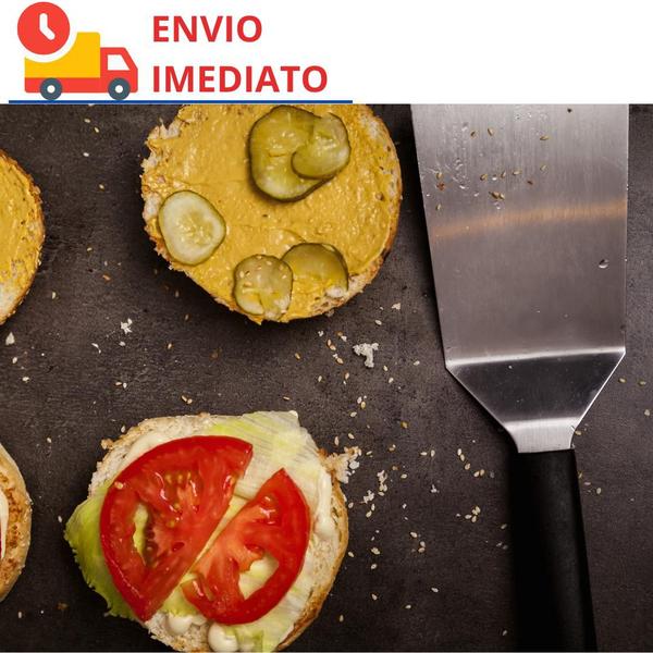 Imagem de Espátula Curva de Hamburguer para Chapa Padaria Lanchonete