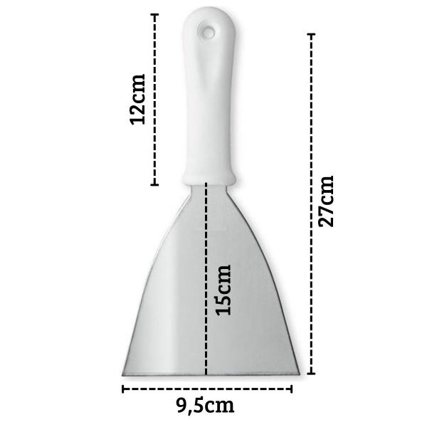 Imagem de Espátula de Aço Inox Curva com Cabo Branco