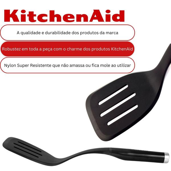 Imagem de Espatula de cozinha KitchenAid Profissional não Risca Teflon Preta