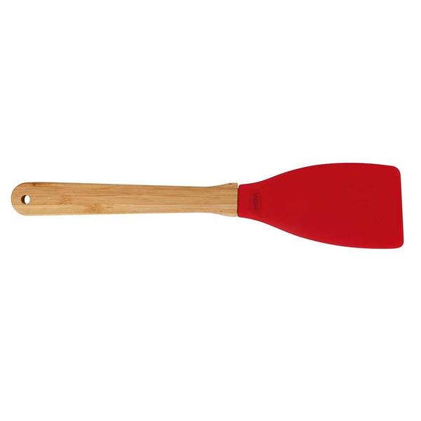 Imagem de Espátula de  Silicone Cabo de Bamboo Mor Vermelho