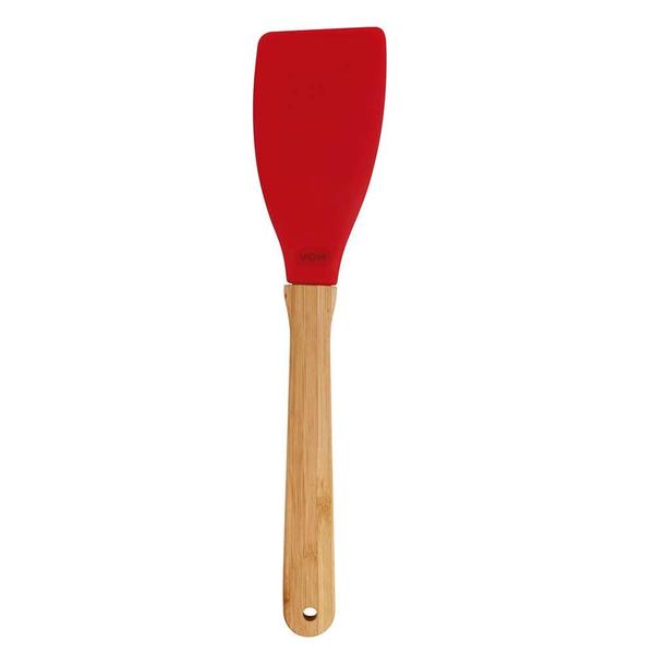 Imagem de Espátula de Silicone Mor Com Cabo de Bamboo Vermelho Resistente ao Calor