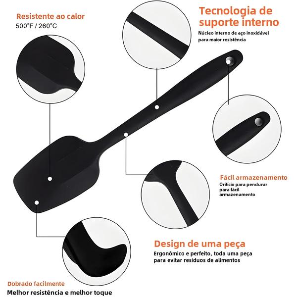 Imagem de Espátula de Silicone Resistente ao Calor (28cm) - Raspador Flexível Antiaderente