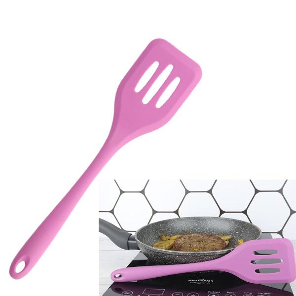 Imagem de Espátula de Silicone Resistente Ao Calor multifuncional Para Sua Cozinha Ovos Panquecas Legumes Rosa 29 cm