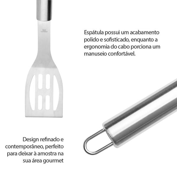 Imagem de Espatula e Faca Cabo Longo Kit Churrasco Carne Inox 2un