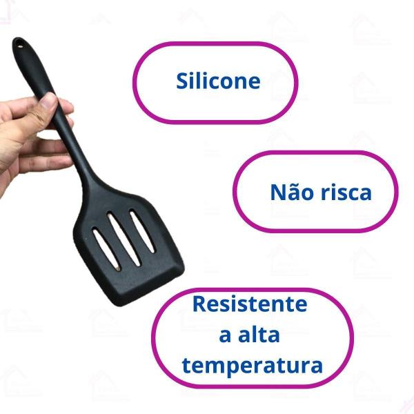 Imagem de Espátula Em Silicone Para Ovo Fritura Chapa Lanches - Preto