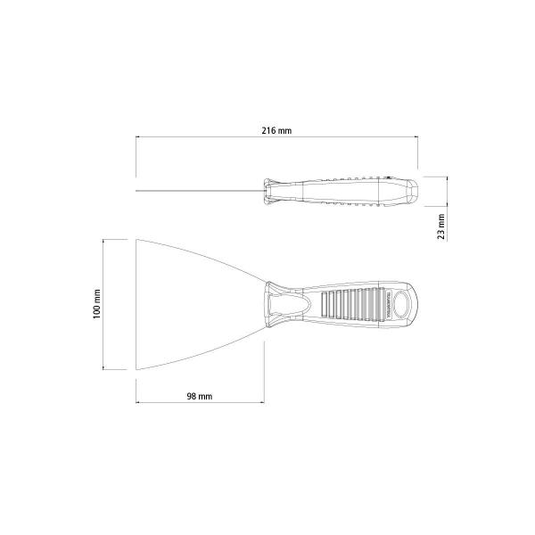 Imagem de Espátula Flexível 10 cm Tramontina em Aço Carbono com Cabo de Polipropileno