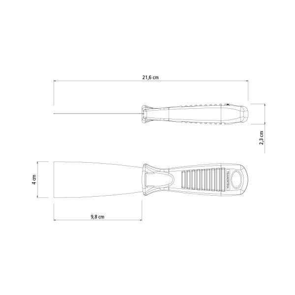 Imagem de Espatula Flexivel 4 cm Tramontina em Aço Carbono com Cabo de Polipropileno