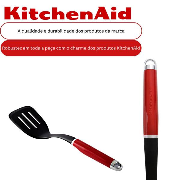 Imagem de Espatula KitchenAid 35cm Nylon com Alça Profissional Chef Vermelha