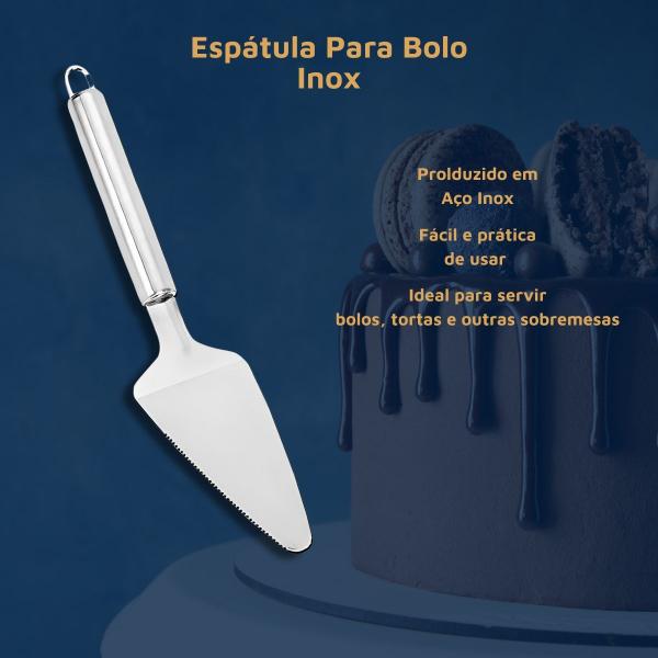 Imagem de Espátula Pá Confeitaria Para Cortar Bolo Torta Aço Inox