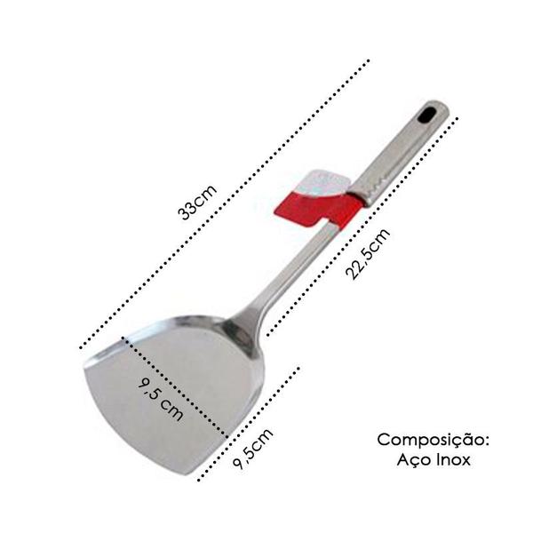 Imagem de Espátula Pão Duro Fechada Raspadora De Aço Inox 33cm