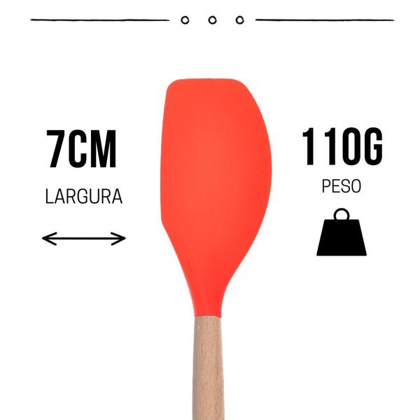 Imagem de Espátula Pão Duro Raspadora Raspa Tudo Silicone Bambu 32cm