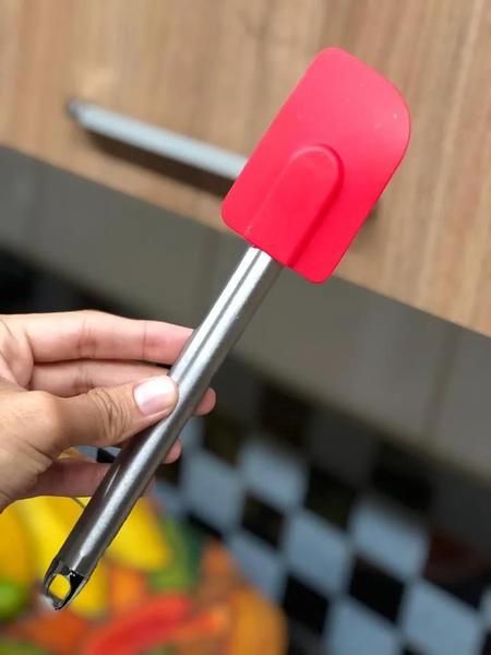 Imagem de Espátula Para Bolo Raspar Confeitar Pao Duro Inox Silicone