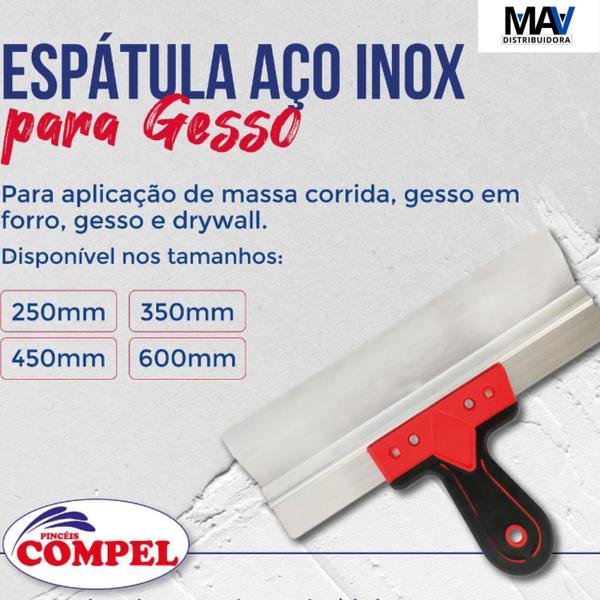 Imagem de Espátula para Gesso em Inox Compel