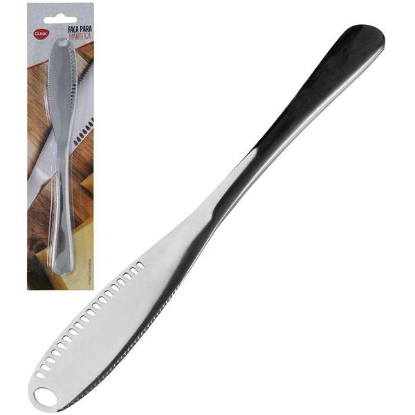 Imagem de espátula patê/manteiga de inox com serrilha 2 peças 22cm - CLINK