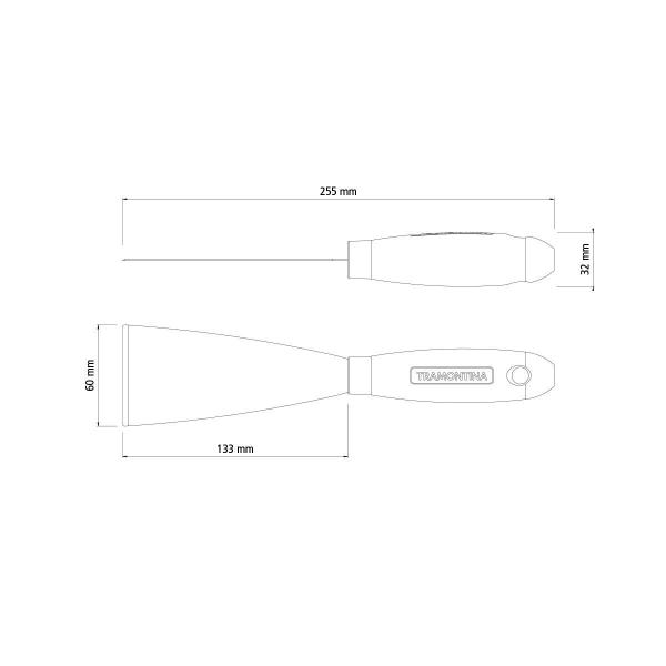 Imagem de Espatula Rigida 6 cm Tramontina em Aço Carbono com Cabo de Madeira