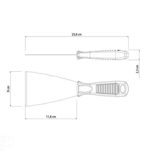 Imagem de Espátula Rígida 8 cm Tramontina em Aço Carbono com Cabo de Polipropileno