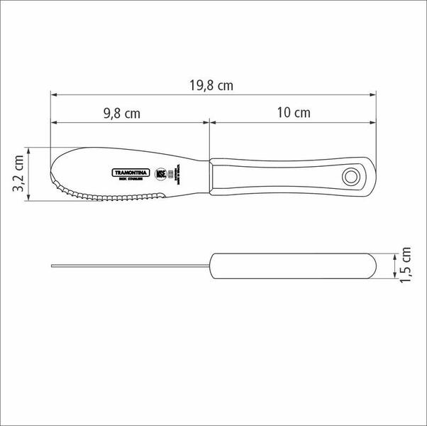 Imagem de Espátula Serrilhada Profissional 4'' Inox Tramontina - 24670/184