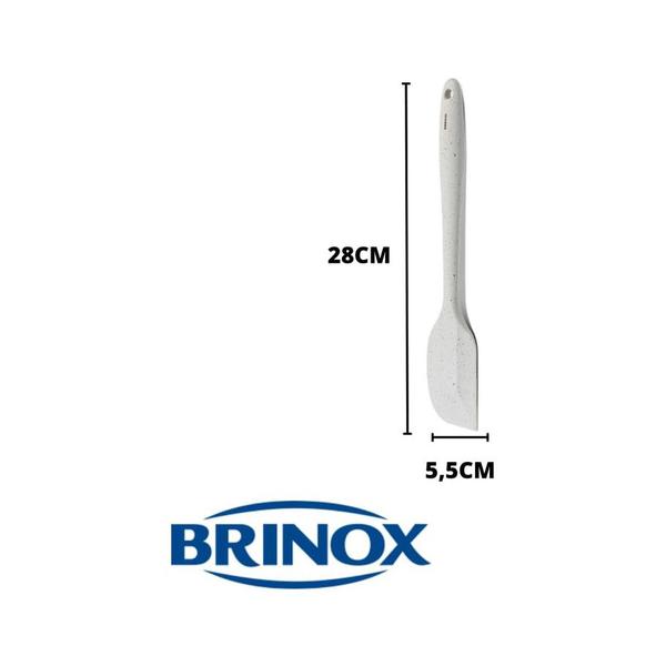 Imagem de Espátula Silicone 28 cm Cor Vanilla Para Panela Antiaderente Linha Flex Brinox - VANILLA