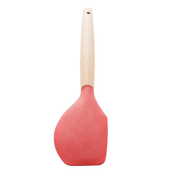 Imagem de Espátula Silicone Cabo Bambu Charmy Vermelha 32cm Lyor