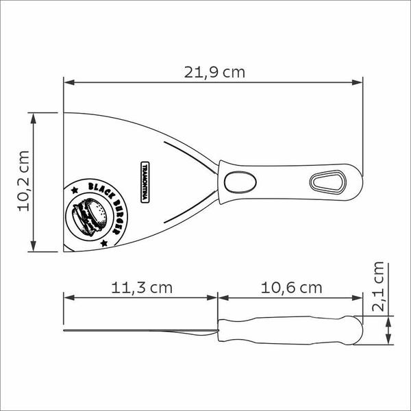 Imagem de Espátula tramontina black burger com lâmina em aço inox e cabo de polipropileno preto 4