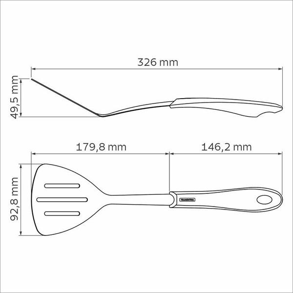 Imagem de Espátula tramontina fluence com lâmina em aço inox e cabo em polipropileno preto