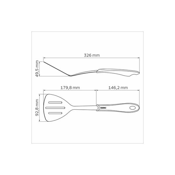 Imagem de Espátula Tramontina Fluence com Lâmina em Aço Inox e Cabo em Polipropileno Preto