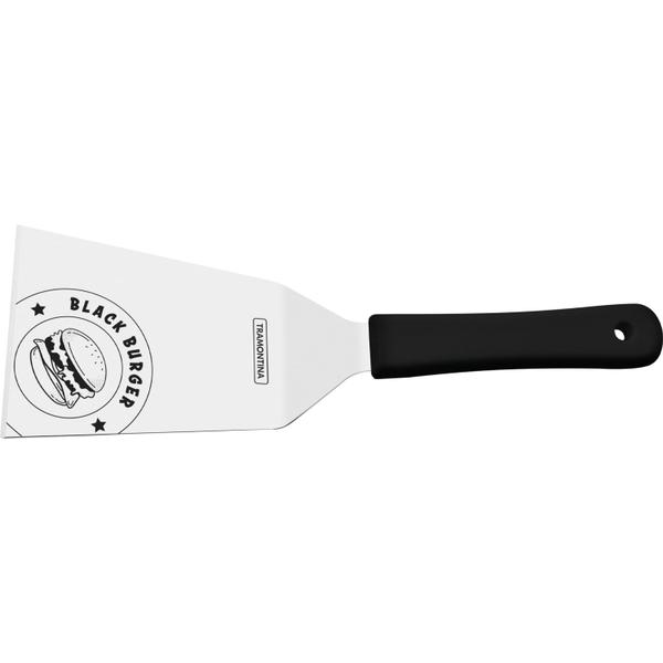 Espátula Tramontina Inox Black Burger Churrasco 6" Preto Imagem de Espátula Tramontina Inox Black Burger Churrasco 6" Preto