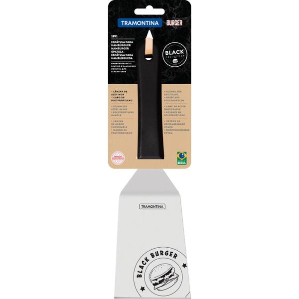 Espátula Tramontina Inox Black Burger Churrasco 6" Preto Imagem de Espátula Tramontina Inox Black Burger Churrasco 6" Preto