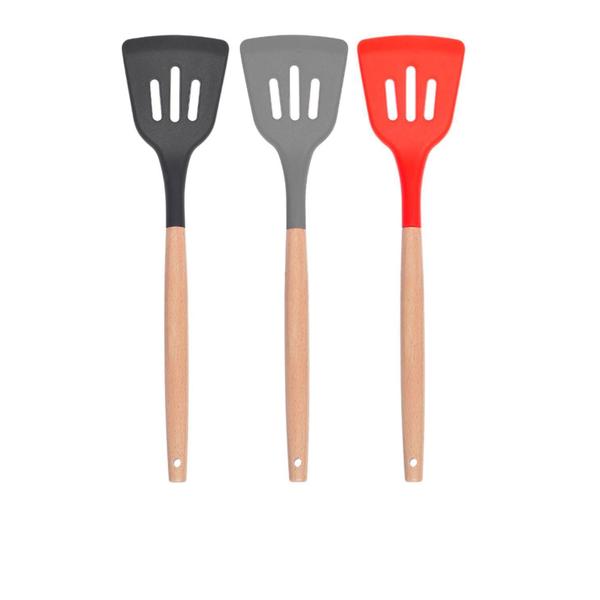 Imagem de Espátula Vada Cozinha Silicone Cabo De Bambu 33Cm