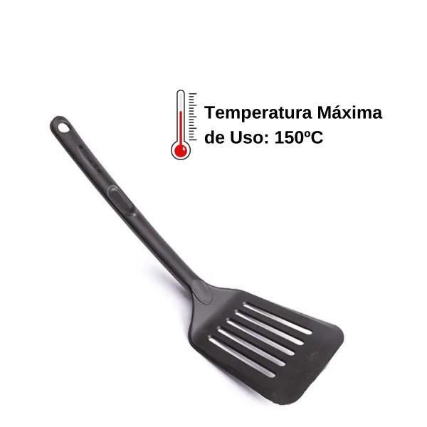 Imagem de Espátula Vazada para Frituras Lanches Utensílios de Cozinha Plasútil