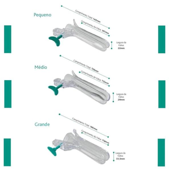 Imagem de Espéculo Vaginal Não Estéril Tamanho (M) kit c/25 unidades - Kolplast