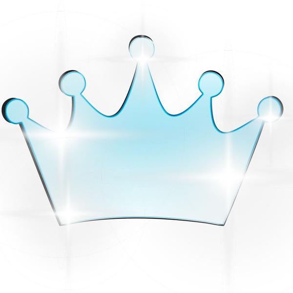 Imagem de Espelhado Acrílico Decorativo Coroa Príncipe Azul