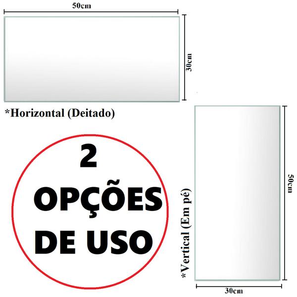 Imagem de Espelho Banheiro, Camarim, Quarto Decorativo Retangular Fita Dupla-Face Colado