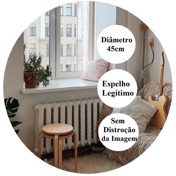 Espelho Banheiro Pia Lavabo Redondo 45cm + Kit Instalação - Guardian ou Cebrace Imagem de Espelho Banheiro Pia Lavabo Redondo 45cm + Kit Instalação