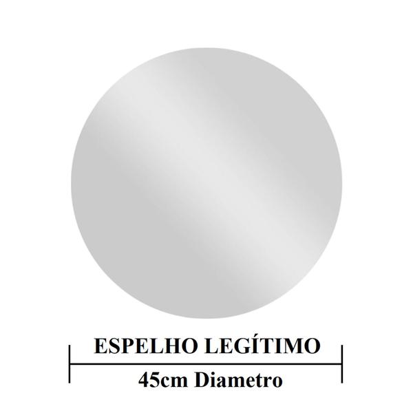 Espelho Banheiro Pia Lavabo Redondo 45cm + Kit Instalação - Guardian ou Cebrace Imagem de Espelho Banheiro Pia Lavabo Redondo 45cm + Kit Instalação