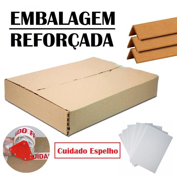 Espelho Banheiro Pia Lavabo Redondo 45cm + Kit Instalação - Guardian ou Cebrace Imagem de Espelho Banheiro Pia Lavabo Redondo 45cm + Kit Instalação