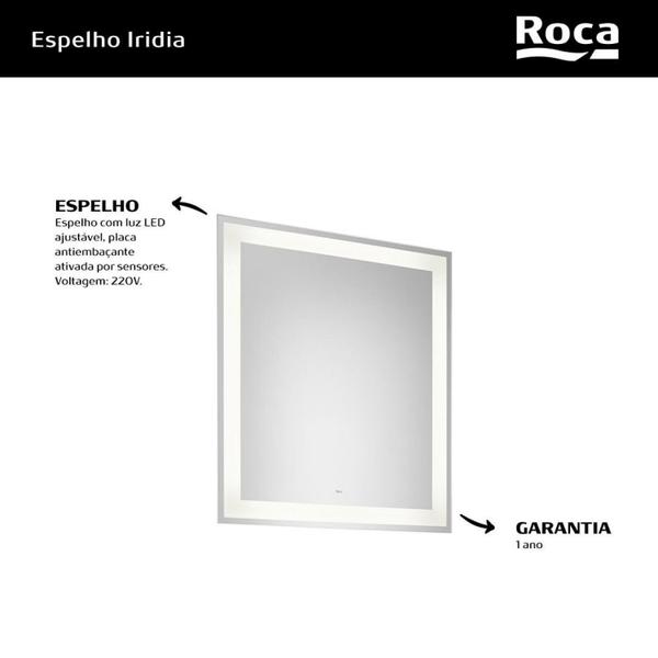 Imagem de Espelho com Iluminação 60x70cm Iridia Roca