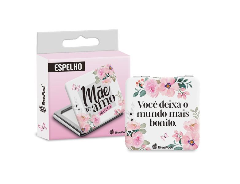 Imagem de Espelho de bolsa personalizado para mãe dupla face pequeno - presente dia das mães