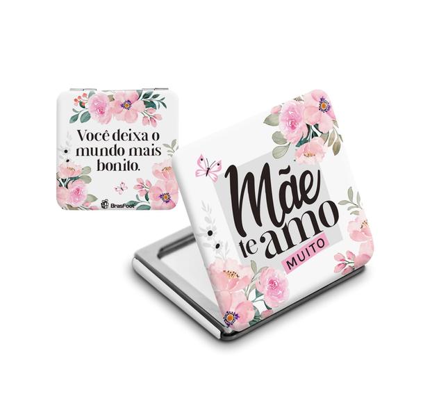 Imagem de Espelho de bolsa personalizado para mãe dupla face pequeno - presente dia das mães