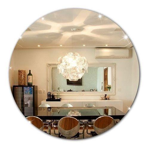 Espelho De Vidro Redondo Lapidado Decorativo 50x50cm Para Quarto Sala Banheiro Cozinha - Papel e Parede Imagem de Espelho De Vidro Redondo Lapidado Decorativo 50x50cm Para Quarto Sala Banheiro Cozinha