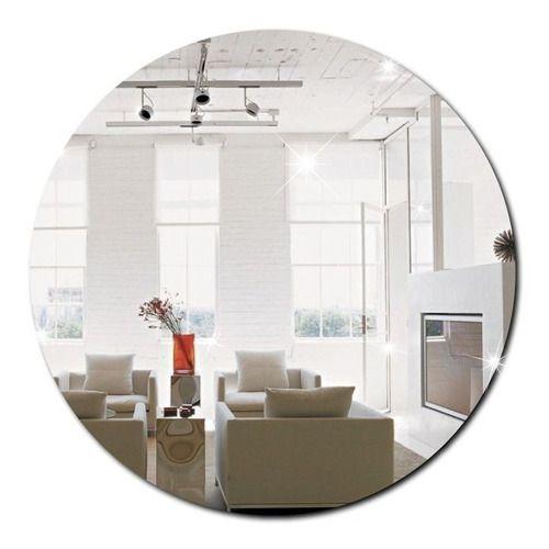 Espelho De Vidro Redondo Lapidado Decorativo 50x50cm Para Quarto Sala Banheiro Cozinha - Papel e Parede Imagem de Espelho De Vidro Redondo Lapidado Decorativo 50x50cm Para Quarto Sala Banheiro Cozinha