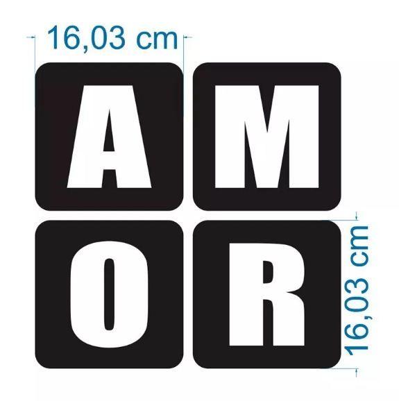 Imagem de Espelho Decorativo 13x13 4 Peças Amor 1027